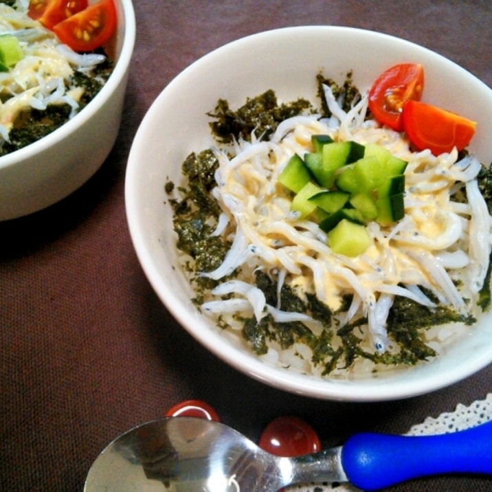 超簡単！子供大好きマヨ味しらす丼♡